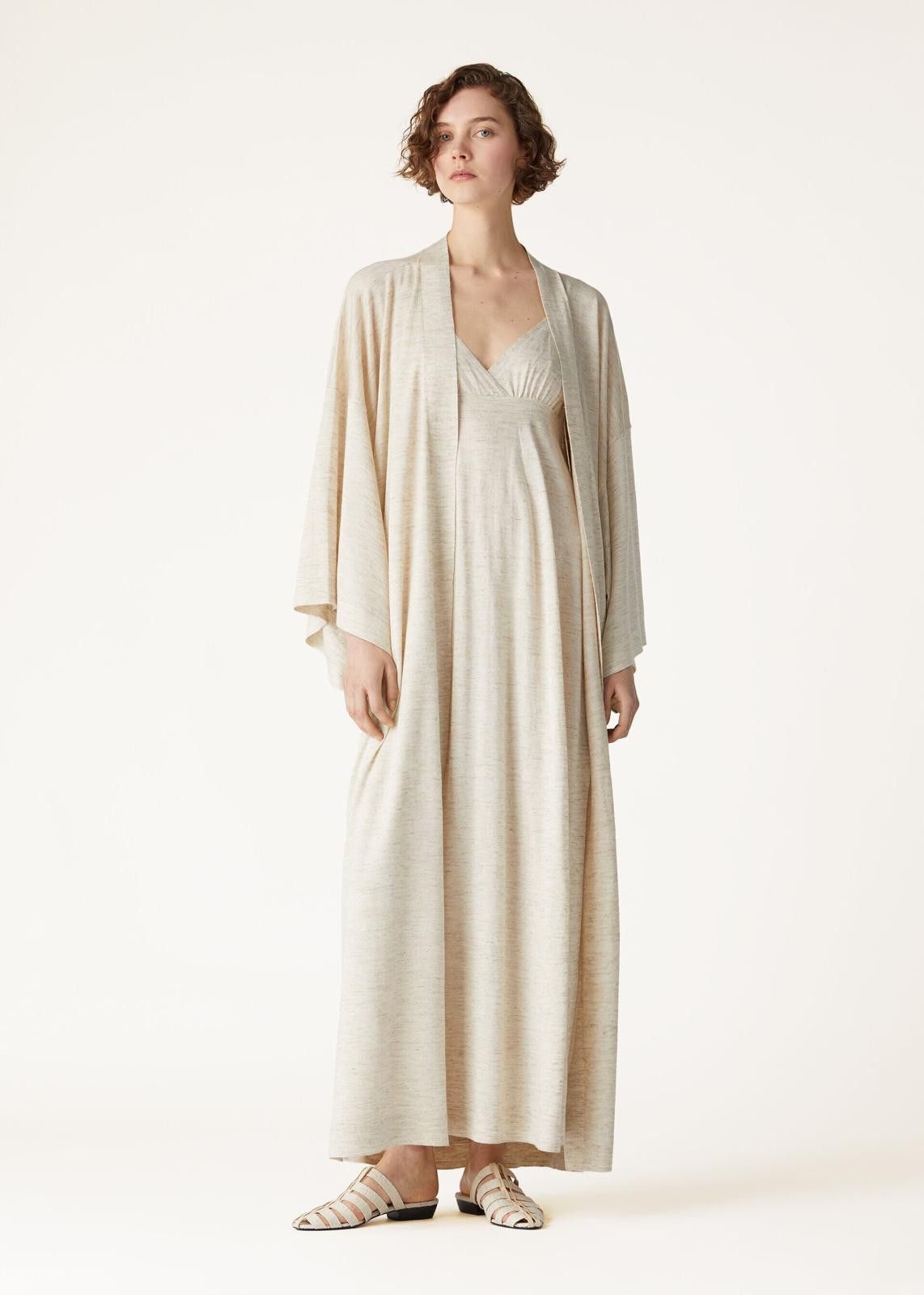 Loro Piana o1srvl11e0425 FAN6390 Long Cocooning Cardigan in Beige Size L / US 10 / IT 46 - 4 Thumbnail