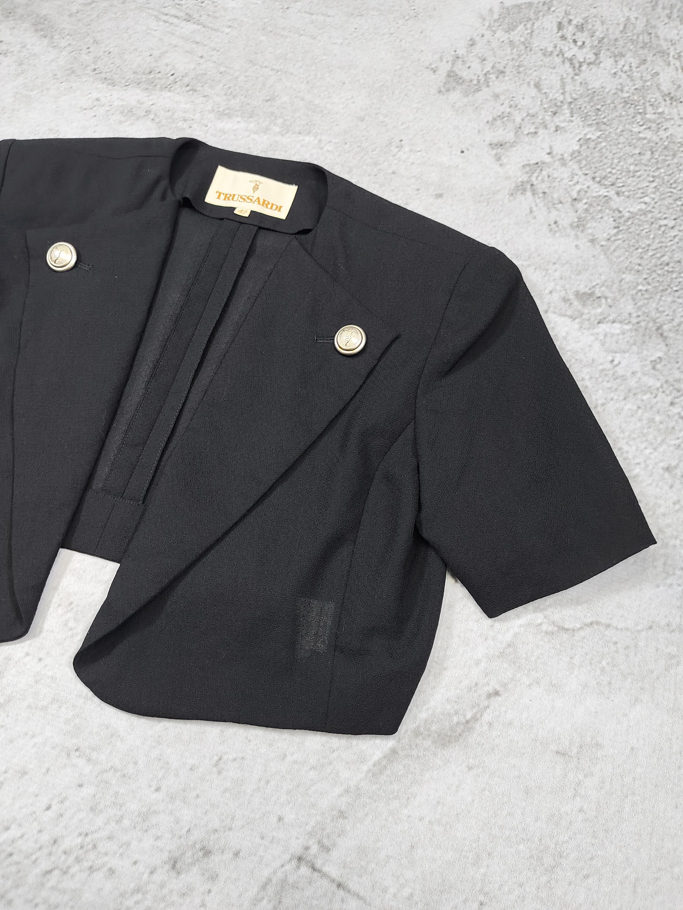 Trussardi 90s Trussardi- Minimalist Tailored Bolero Blazer Jacket Size M / US 6-8 / IT 42-44 - 7 Thumbnail