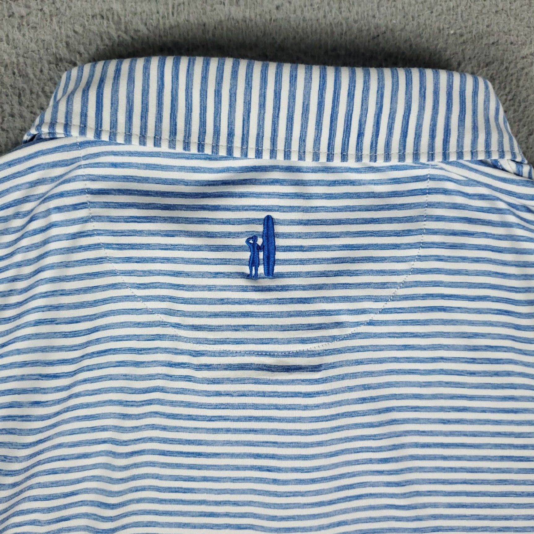 johnnie-O Johnnie O Polo Shirt Mens Size XL Blue Striped Polyester Short Sleeve Size US XL / EU 56 / 4 - 4 Thumbnail