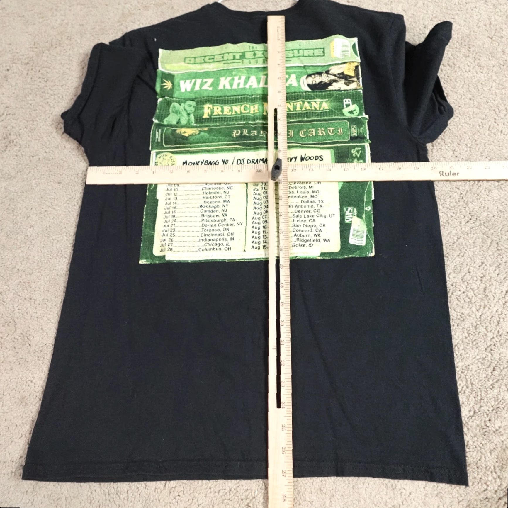 Vintage Wiz Khalifa Shirt Medium Black Tour Concert Graphic Print Crew Neck Short Sleeve Mens M Size US M / EU 48-50 / 2 - 3 Thumbnail