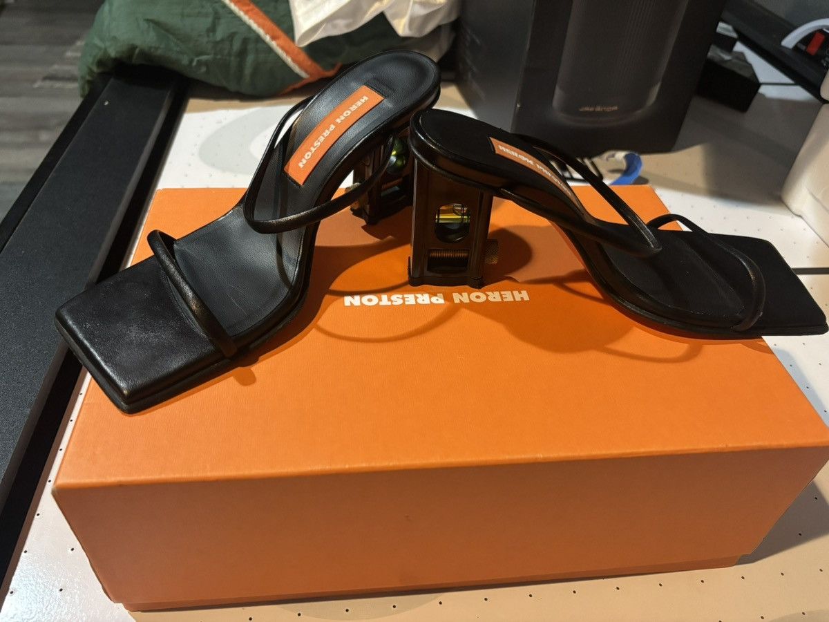 Heron Preston HERON PRESTON LEVEL-HEEL BLACK SANDALS SIZE 6.5 WOMEN 37 Size US 6.5 / IT 36.5 - 4 Thumbnail