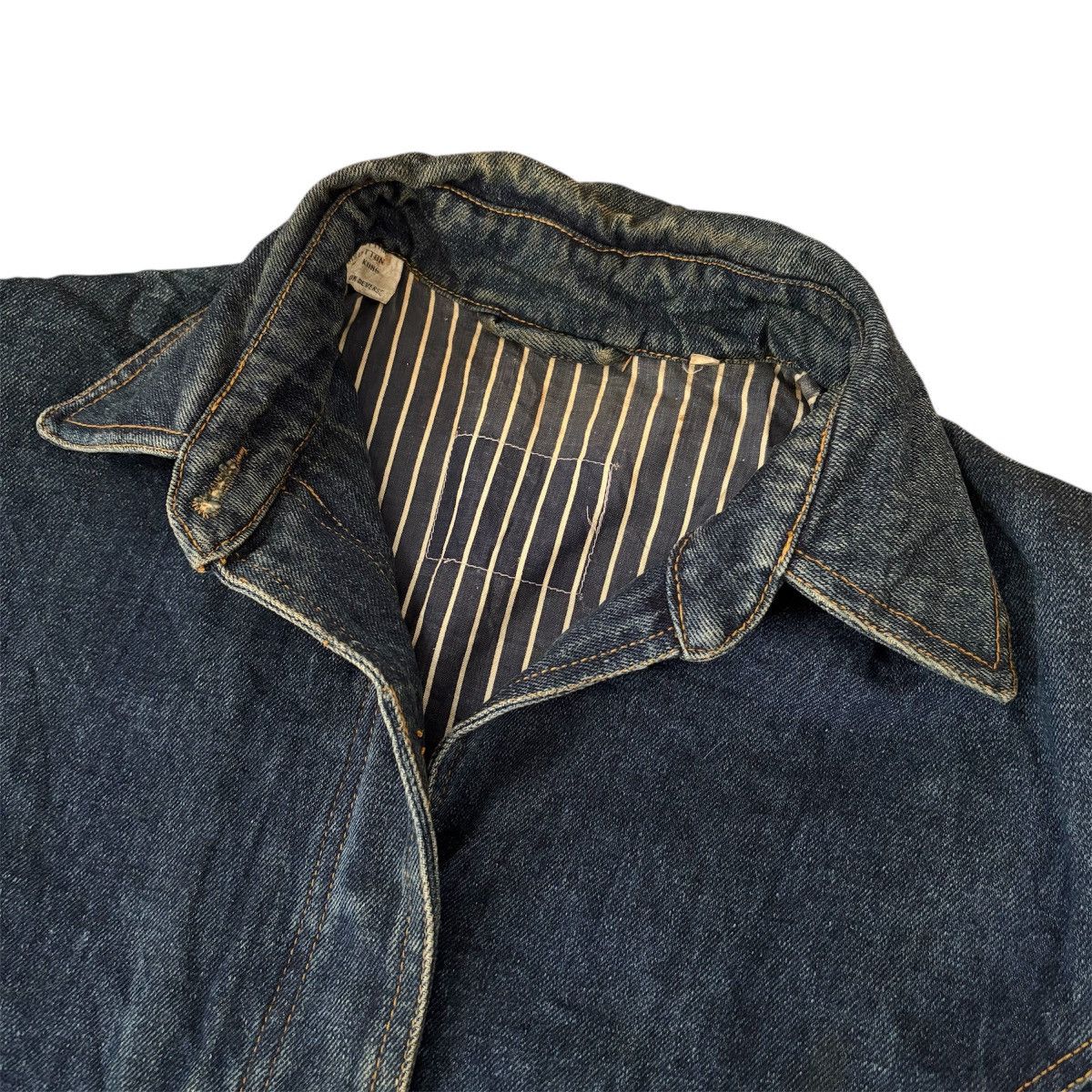 Vintage Unknown Brand Denim Long Coat Jacket Size US L / EU 52-54 / 3 - 2 Thumbnail