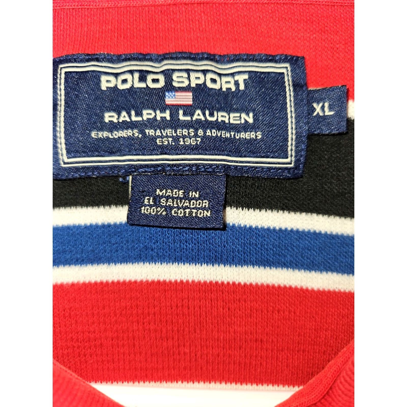 Vintage VINTAGE Polo Sport Polo XL Men's Short Sleeve Striped 90s Embroidered Polo Shirt Size US XL / EU 56 / 4 - 2 Thumbnail