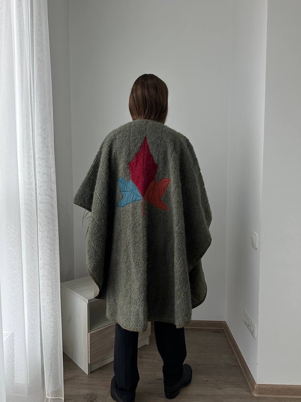Escada × Vintage Vintage Escada Poncho Green Wool Mohair Big Logo Cardigan Size L / US 10 / IT 46 - 14 Thumbnail