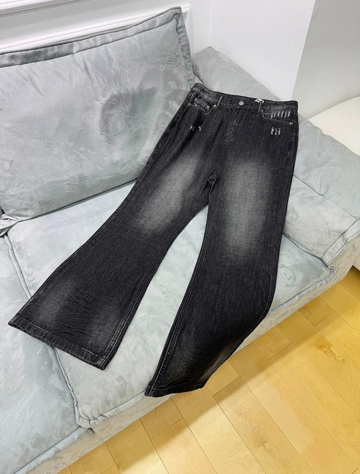 Vintage Black Wide Leg Denim Jeans, Relaxed Fit Jeans Size US 30 / EU 46 - 6 Thumbnail