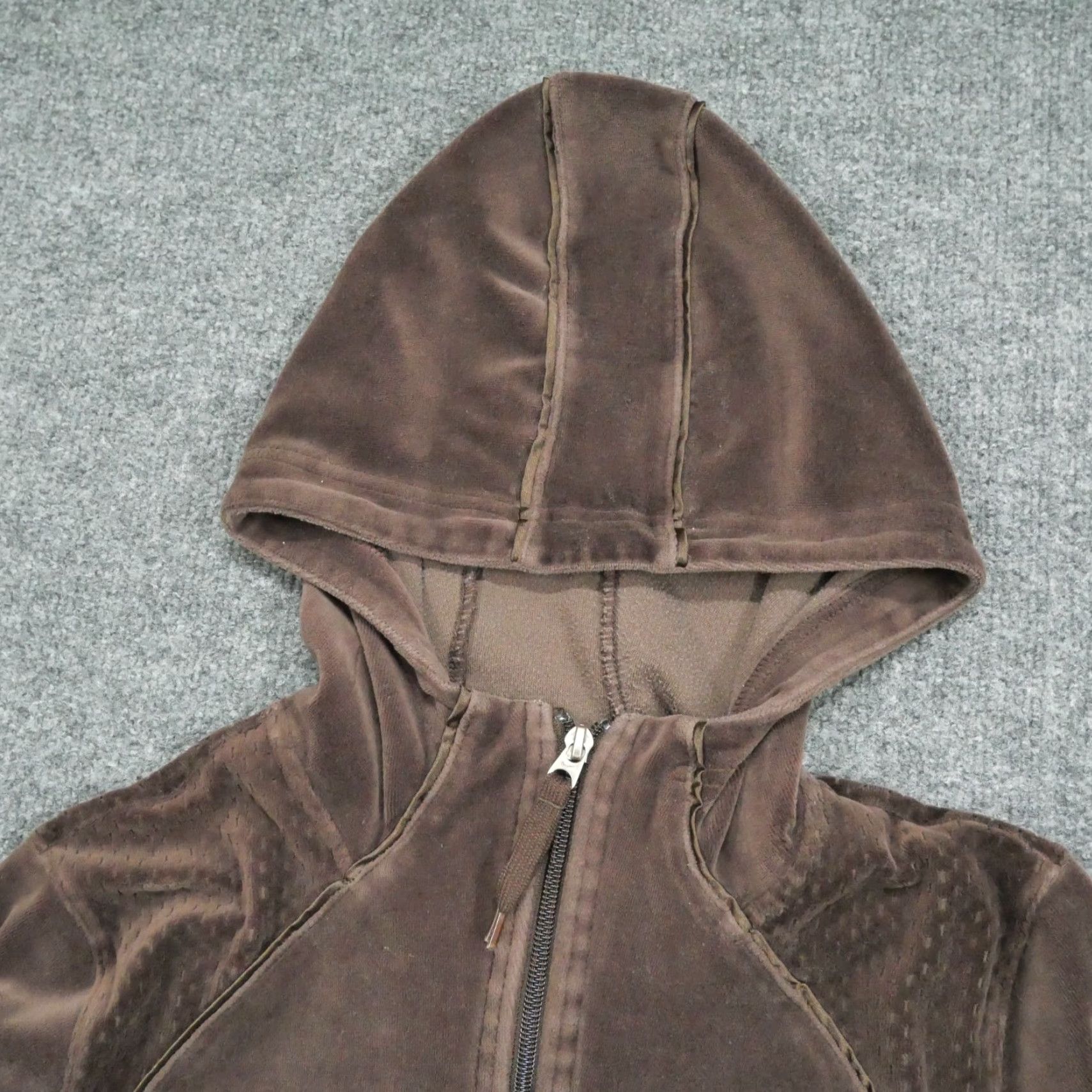 Nike VINTAGE Nike Hoodie Womens Large Brown Velour Full Zip Y2K Sportswear Logo Size L / US 10 / IT 46 - 5 Thumbnail