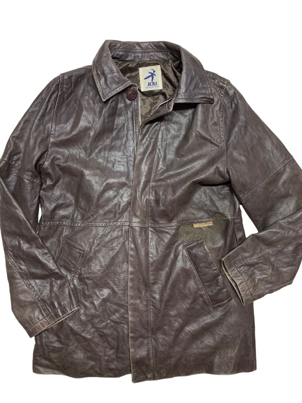 Hai Sporting Gear Vintage 80s brown real leather jacket Size S / US 4 / IT 40 - 2 Thumbnail