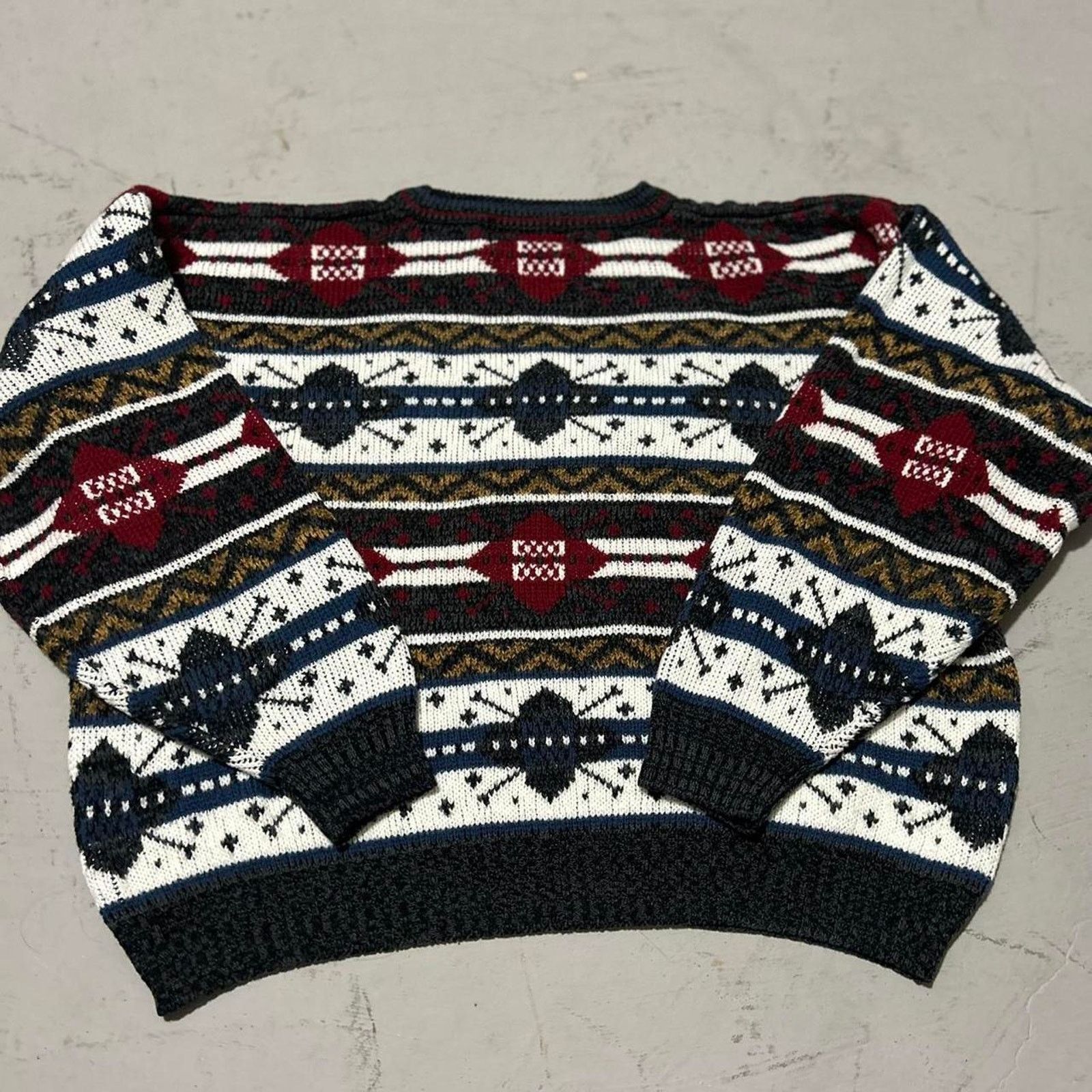 Other Vintage Trend Green and White Basics Grandpa Fair Isle Sweat Size US XL / EU 56 / 4 - 2 Thumbnail