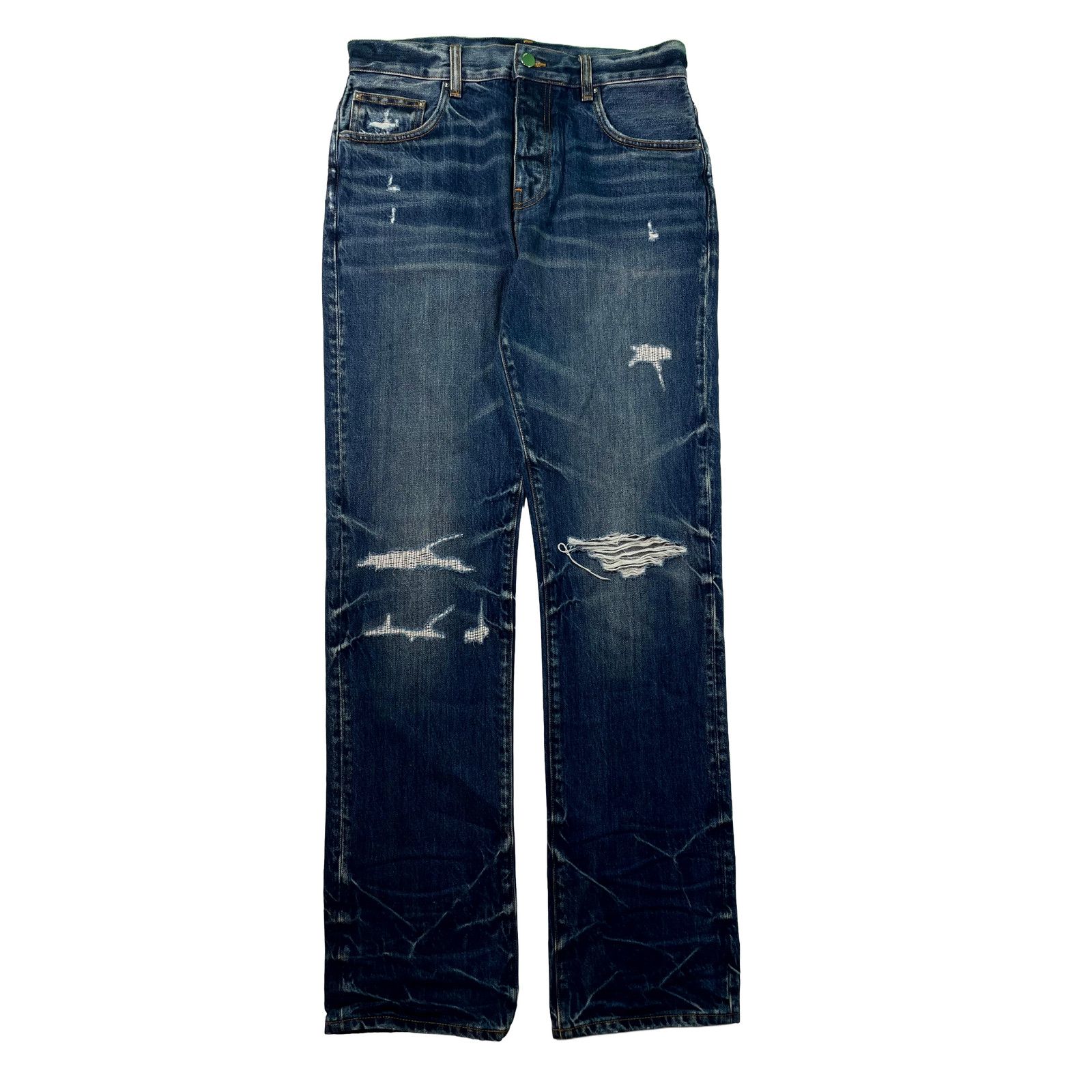 Amiri Amiri Wide Leg Thrasher Darkwash Jeans Size US 29 - 1 Thumbnail