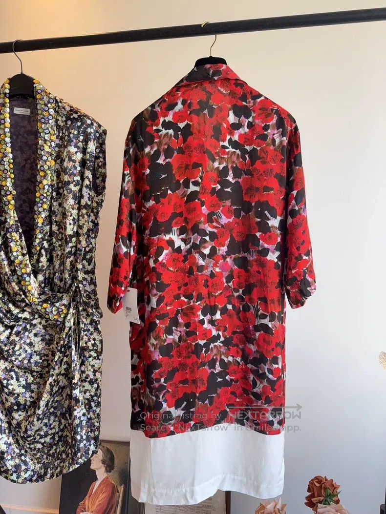 Dries Van Noten Dries Van Noten Red floral dress Size XS / US 0-2 / IT 36-38 - 2 Thumbnail
