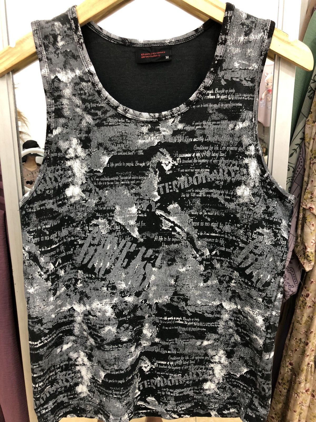 14th Addiction Dangerous Warning Full Print Poem Tanktop Size US M / EU 48-50 / 2 - 3 Thumbnail