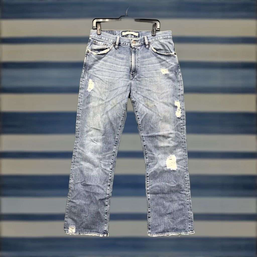 Express Express Jeans Precision Fit Mens 33x32 Quince Bootcut Light Wash Denim Distress Shirt Size US 32 / EU 48 - 1 Thumbnail