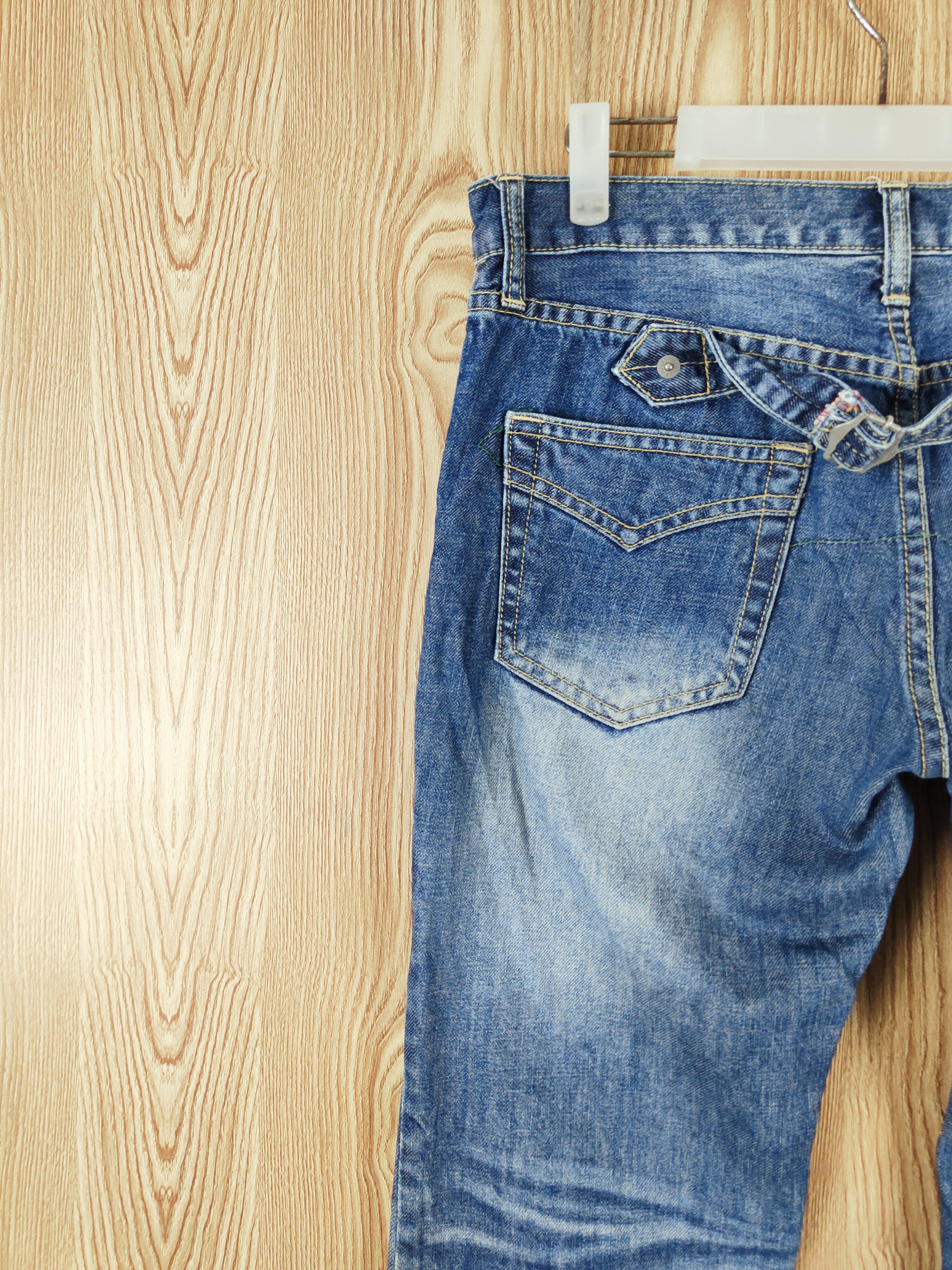 Japanese Brand Purple & Yellow Blue Distressed Ripped Jeans #W384 Size 32" / US 10 / IT 46 - 8 Thumbnail
