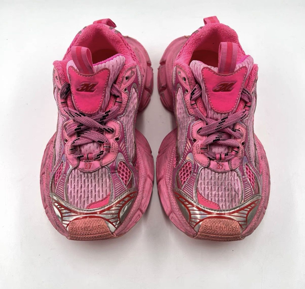 Balenciaga Balenciaga 3XL Pink Distressed Dad Sneakers K12 Size US 7 / IT 37 - 2 Thumbnail