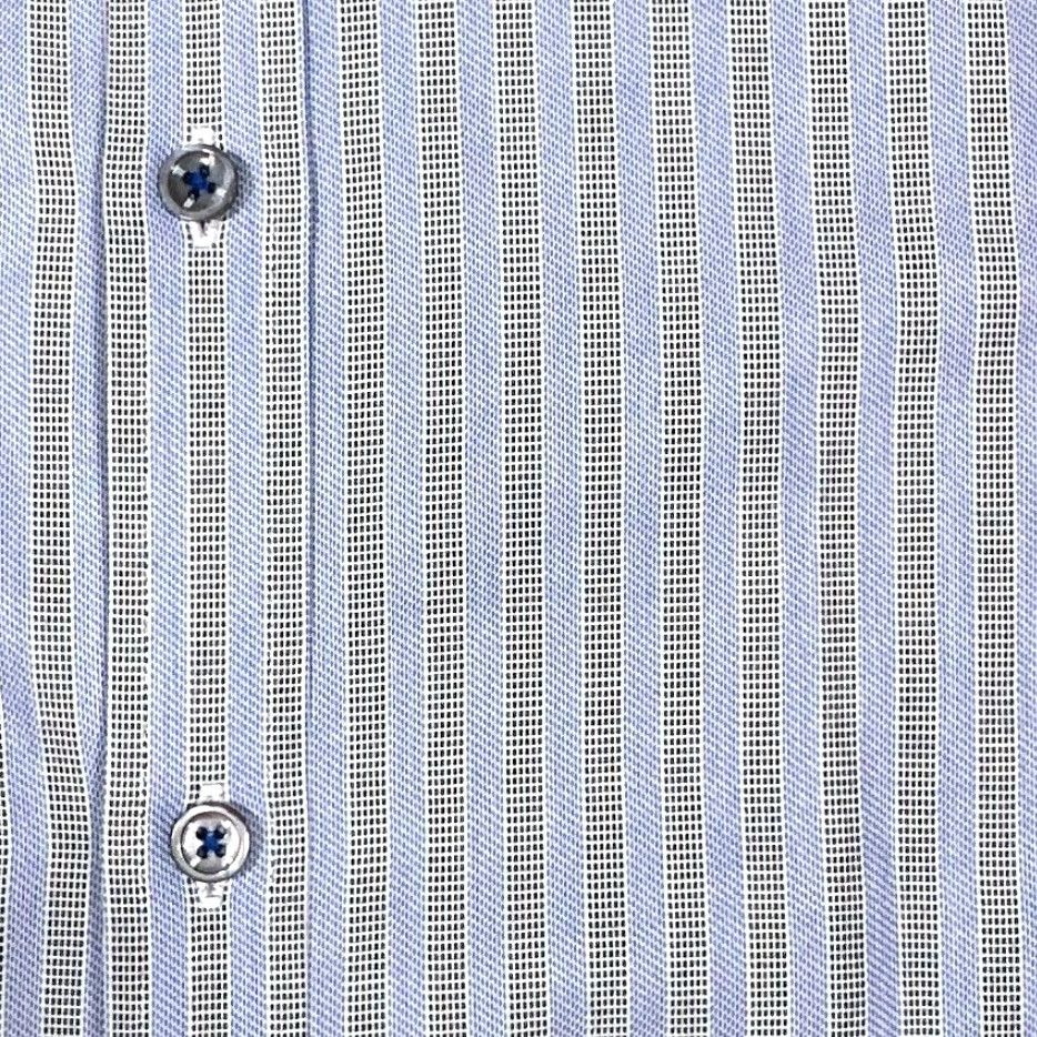 Robert Graham VINTAGE Robert Graham Dress Shirt Long Sleeve Mens Large 17 Blue Black Striped Button-Down Business Casual Formal Size US XL / EU 56 / 4 - 6 Thumbnail
