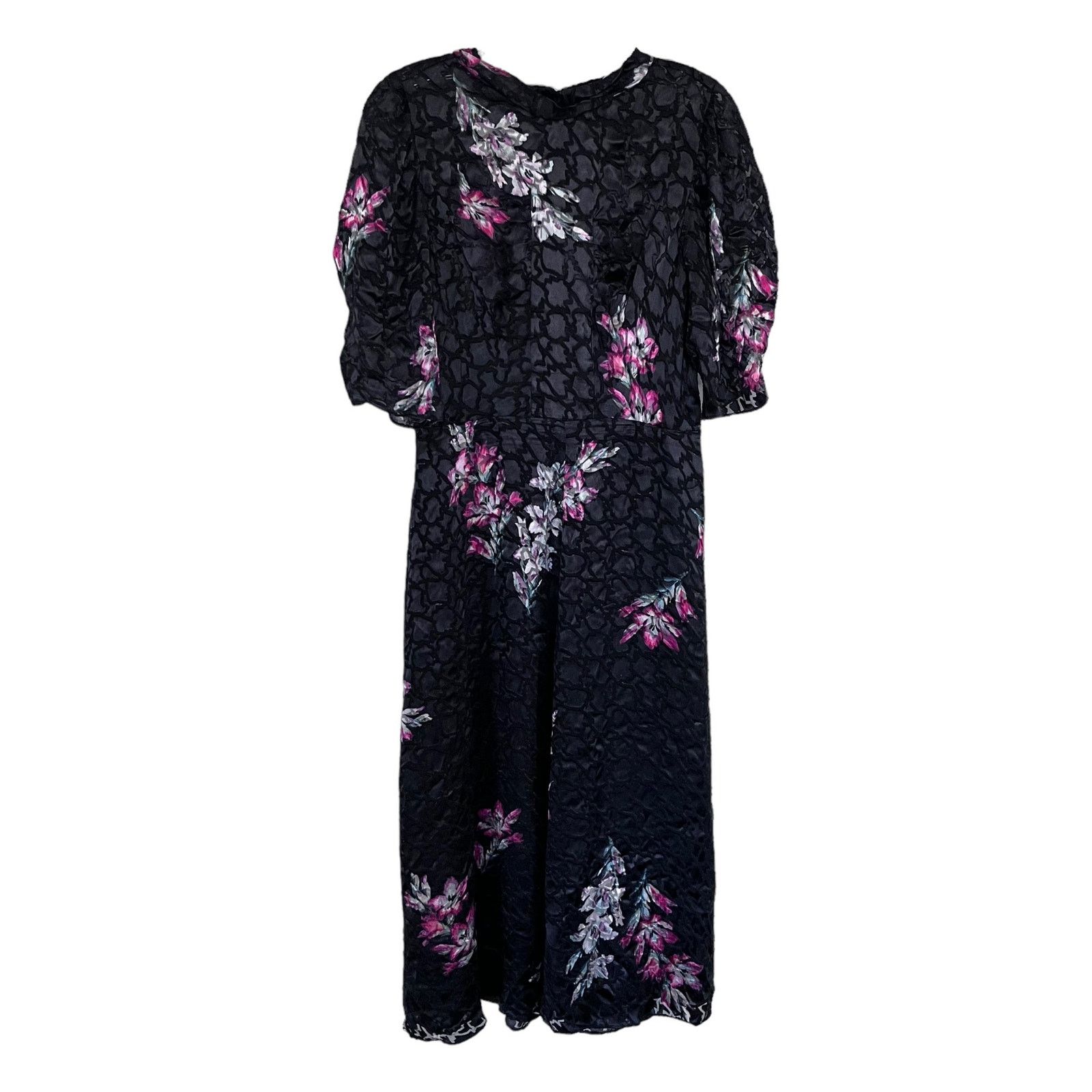 Rebecca Taylor REBECCA TAYLOR Noha Puff Sleeve Floral Midi Dress Size M / US 6-8 / IT 42-44 - 5 Thumbnail
