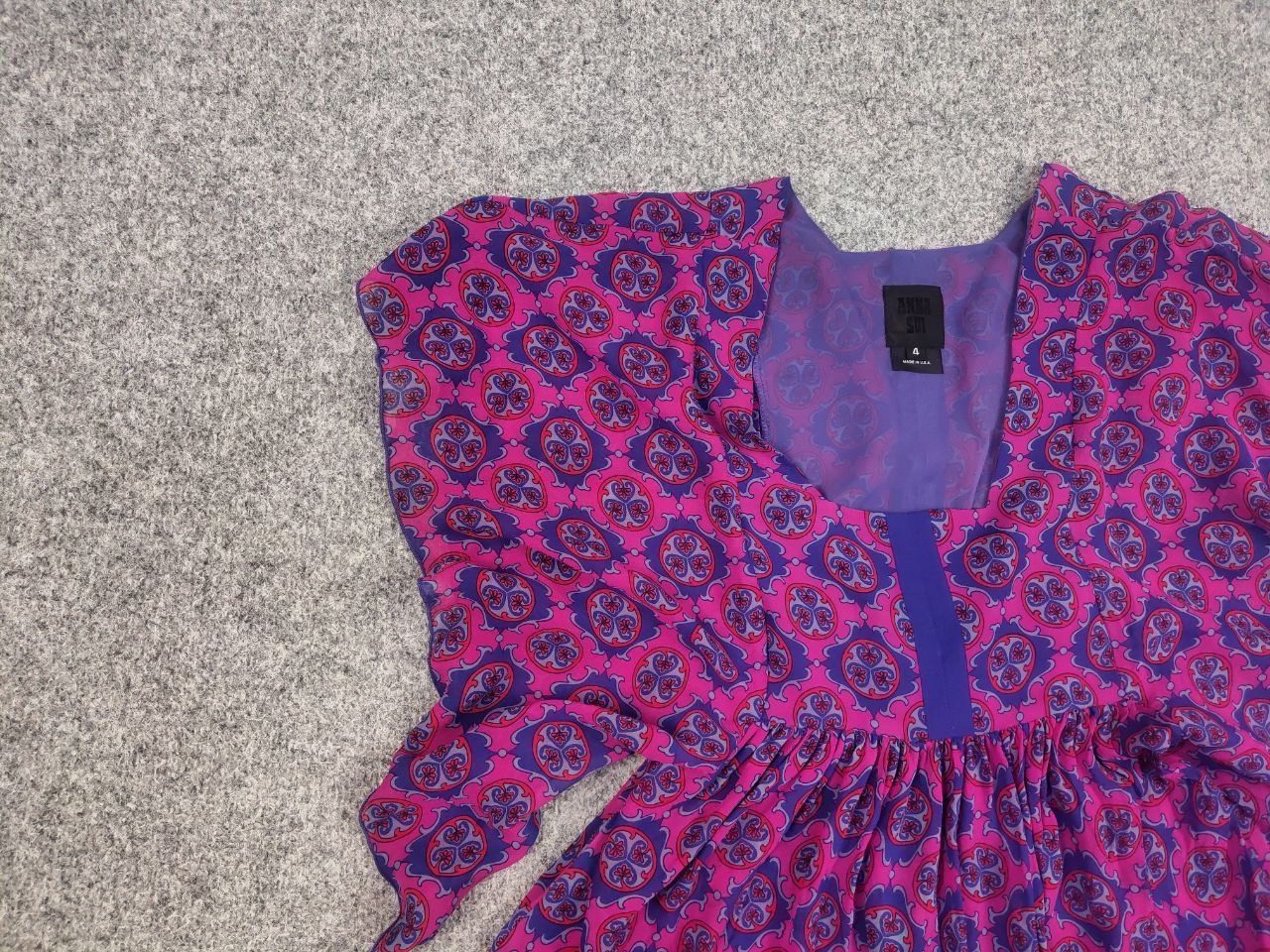 Anna Sui Anna Sui Design Mixed Art Silk Dress dolman sleeve Tunik Size M / US 6-8 / IT 42-44 - 9 Thumbnail