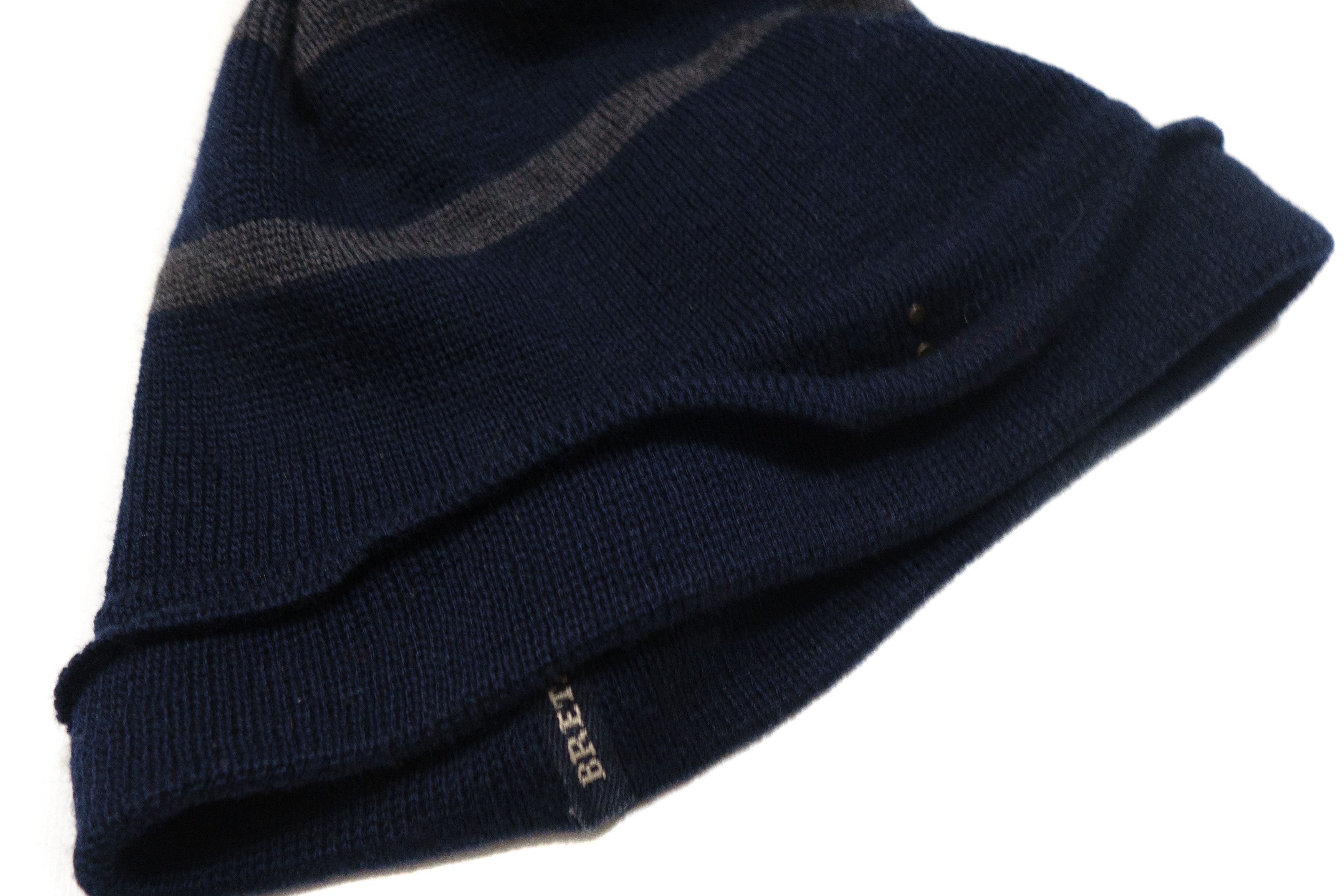 Paul & Shark Bretagne Metal Anchor Logo Striped Wool Beanie Hat 00s Size ONE SIZE - 4 Thumbnail