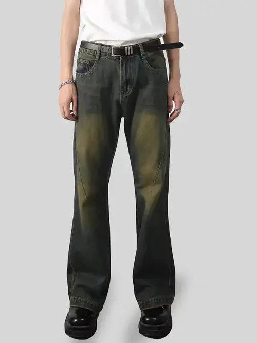 Jean Vintage washed loose micro-flared jeans Size US 34 / EU 50 - 1 Thumbnail