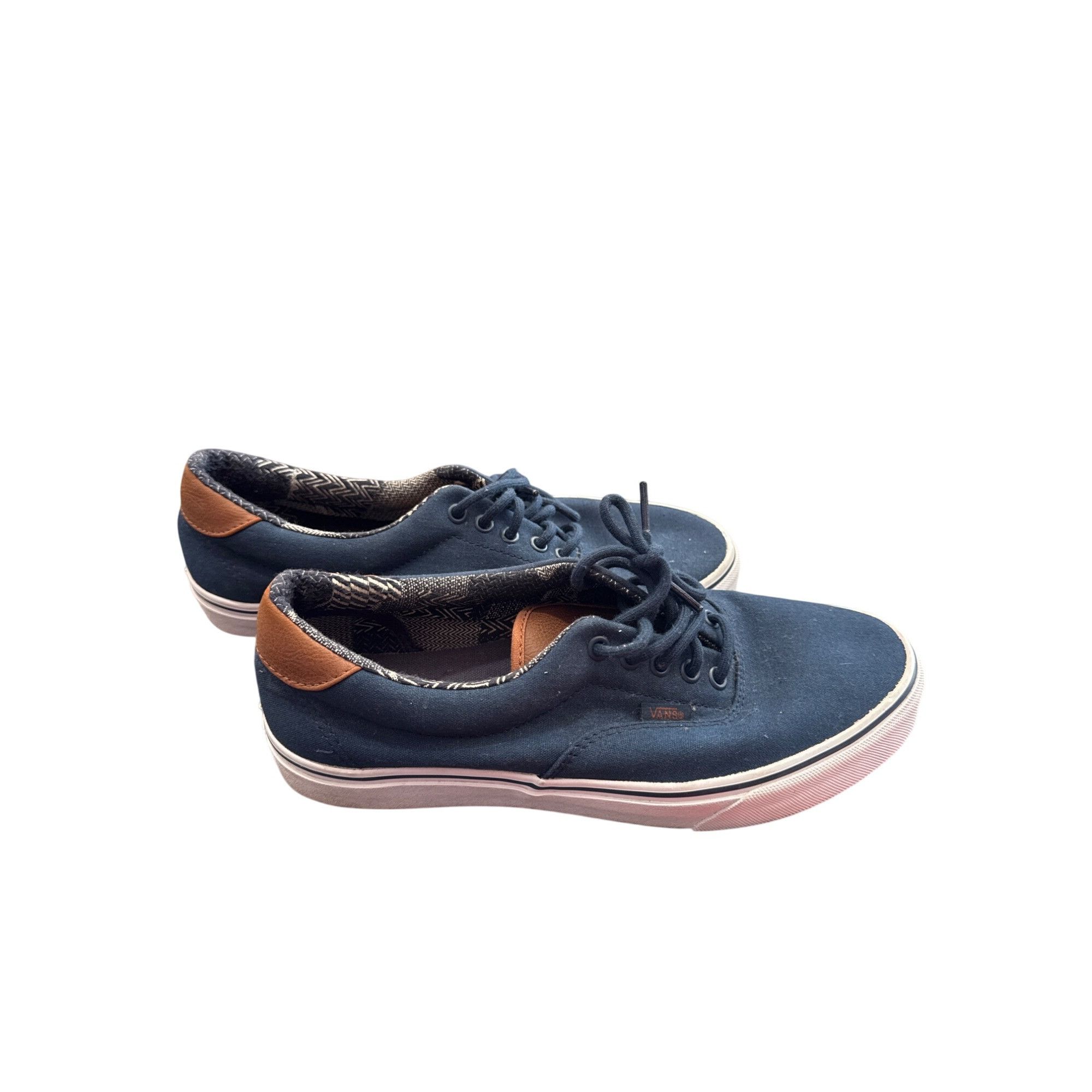 Vans Vans Off The Wall Mens Blue & Brown Canvas Skate Shoes sneak Size US 9.5 / EU 42-43 - 3 Thumbnail