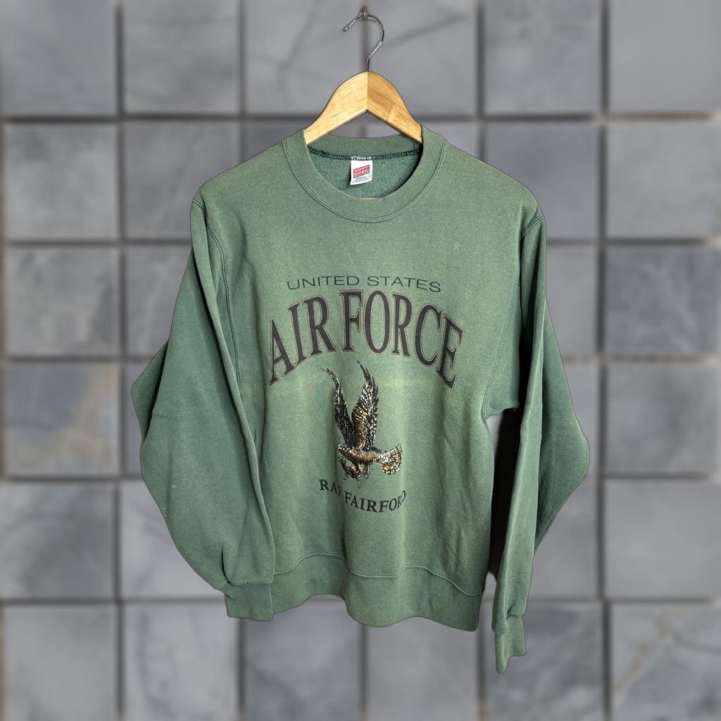 Soffe VINTAGE Soffe Sweatshirt Mens Small Green RAF Fairford Crewneck USA Size US S / EU 44-46 / 1 - 1 Thumbnail