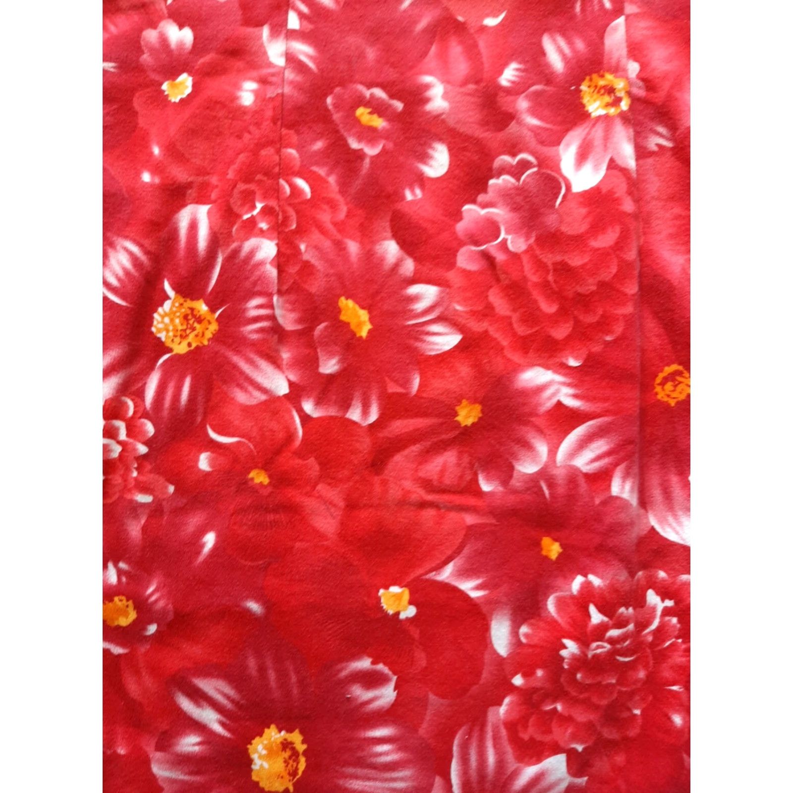 Vintage Flowers Red Floral Sleeveless Prom Dress Size 6 Womens Cotton Pencil Dress 76290 Size M / US 6-8 / IT 42-44 - 2 Thumbnail