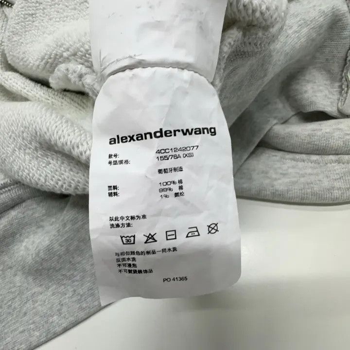 Alexander Wang Alexander Wang Grey Cropped Hoodie with Zipper - Size XS / US 0-2 / IT 36-38 - 4 Thumbnail