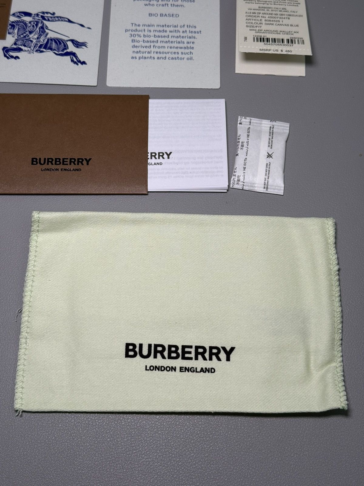 Burberry Burberry Mini Check Zip Wallet – Dark Blue – Brand New Size ONE SIZE - 7 Thumbnail