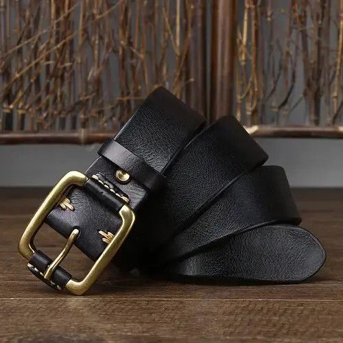 VIBE Cowhide High Quailty Leather Belt Size ONE SIZE - 3 Thumbnail