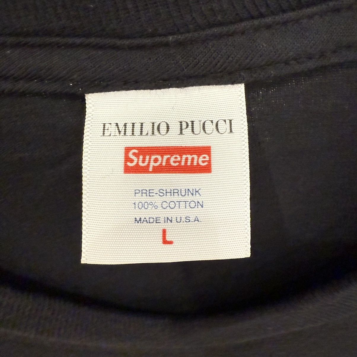 Supreme Supreme Emilio Pucci Box Logo Tee Black/Dusty Pink Size US L / EU 52-54 / 3 - 4 Thumbnail