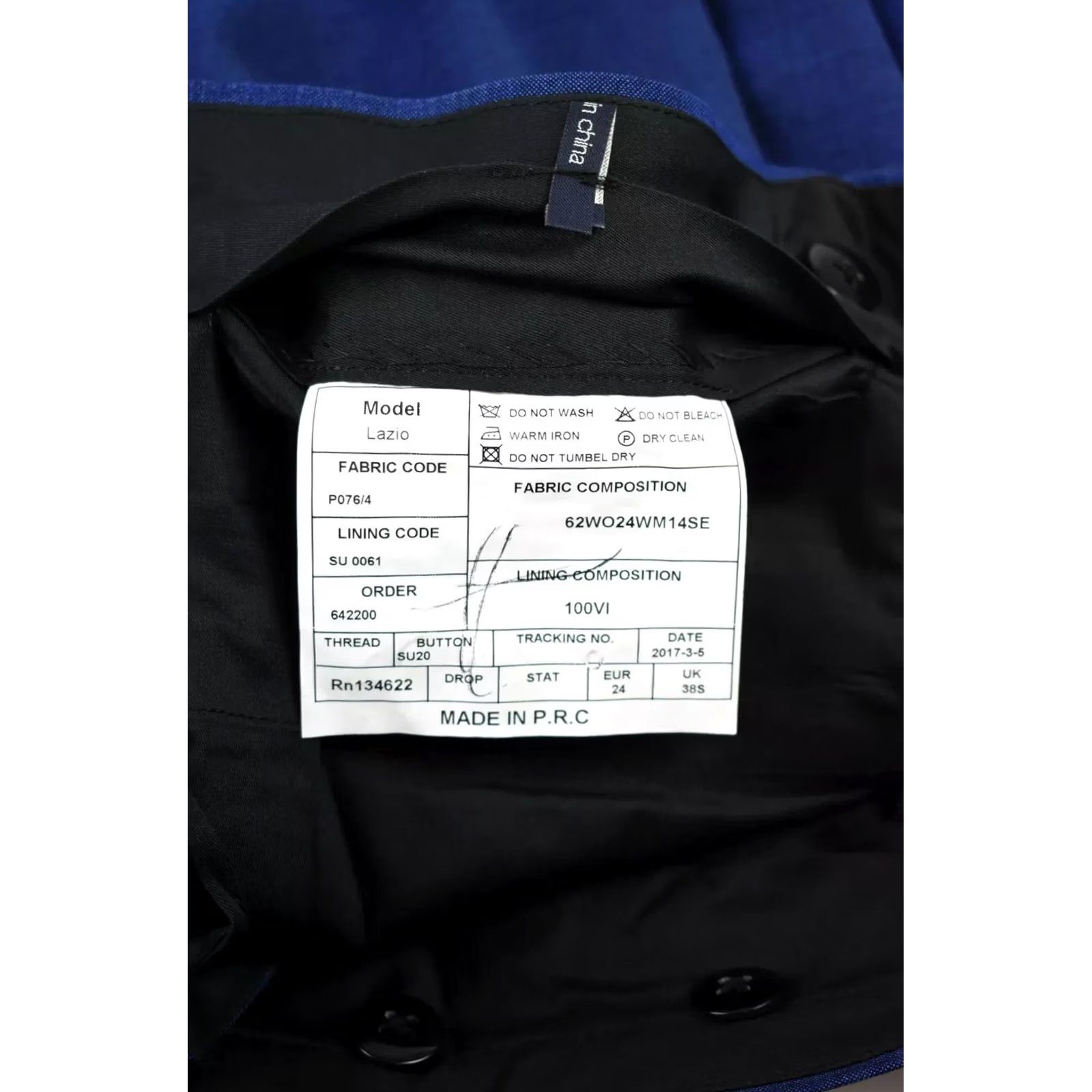 Suitsupply Suitsupply Lazio Trousers Mens UK 38S / W34 Navy Black Stripes Formal Chino Size US 38 / EU 54 - 5 Thumbnail