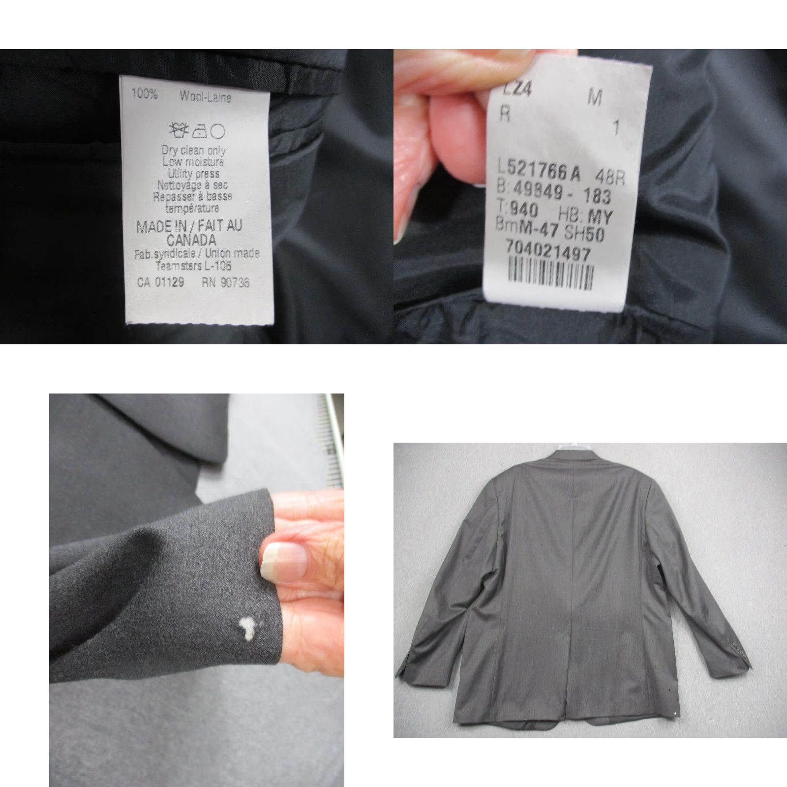 Ralph Lauren Lauren Ralph Lauren Blazer Mens 48R Gray Wool Sport Coat Suit Jacket Classic Fit Size 48R - 8 Thumbnail