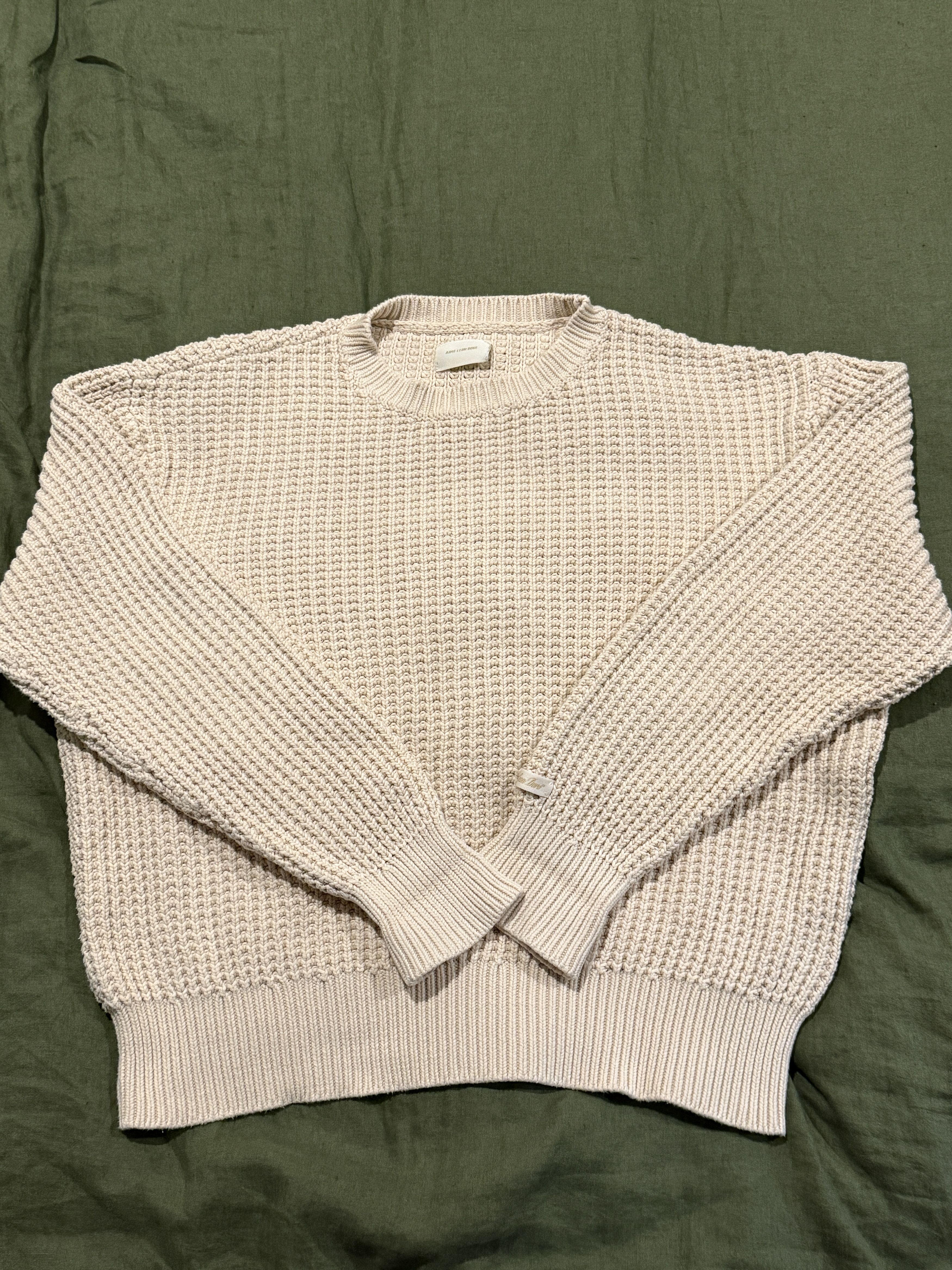 Aime Leon Dore Aime Leon Dore Cream Waffle Knit Sweater Size US L / EU 52-54 / 3 - 2 Thumbnail