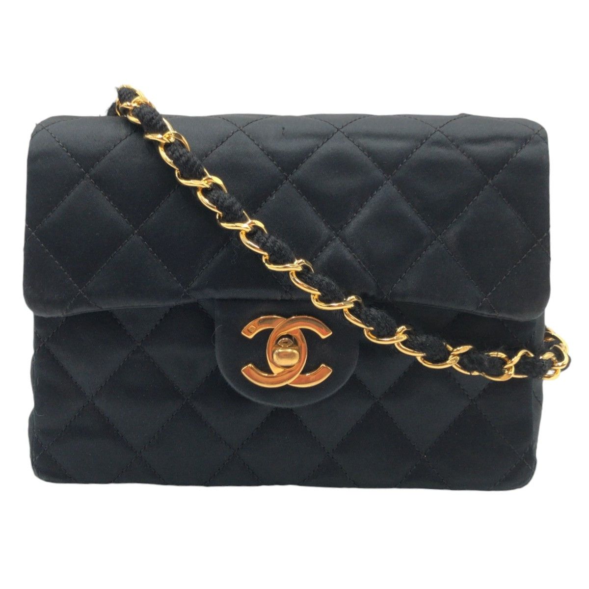Chanel Chanel Satin Mini Matelasse Shoulder Bag Others Crossbody Bag   in Black, Women's
