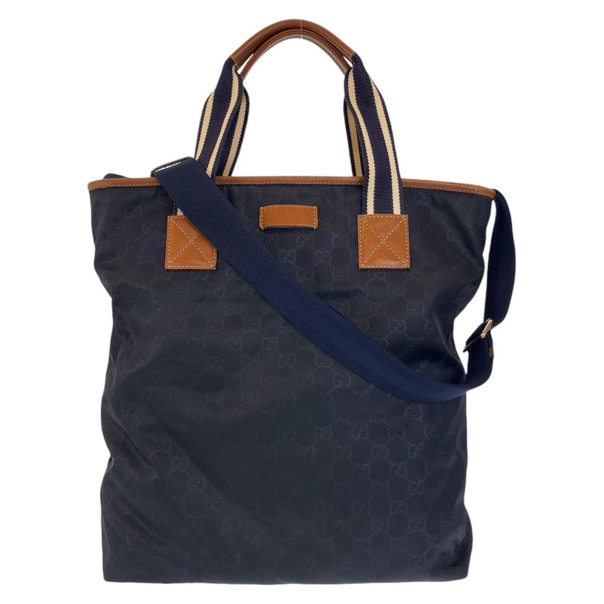 Gucci Gucci Gucci GG Canvas Leather Tote Bag 2way Canvas Tote Bag 256099 in Very Good Condition Size ONE SIZE - 1 Thumbnail