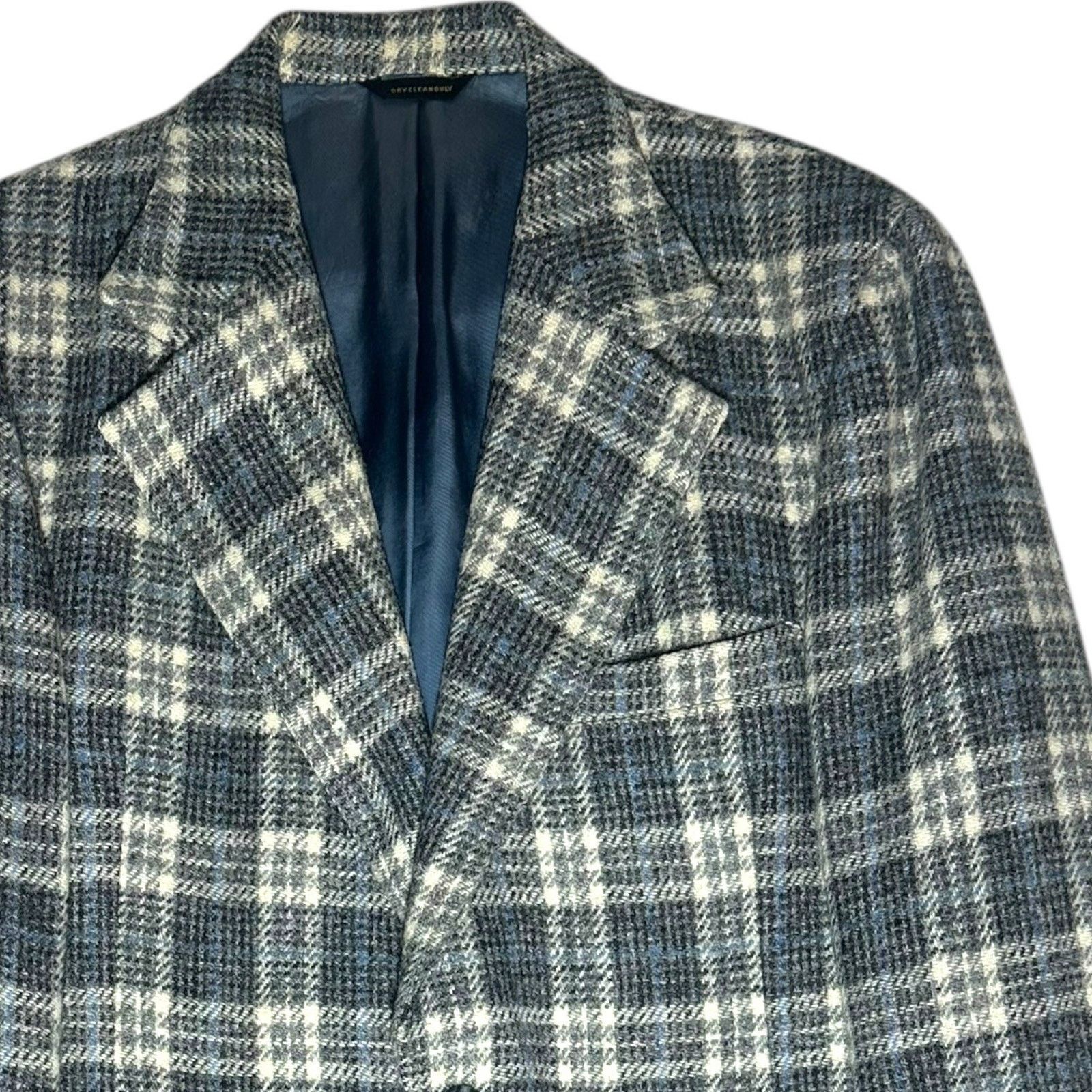 Harris Tweed Harris Tweed Mens 42R Plaid Blazer Jacket Blue Gray Size 42R - 1 Thumbnail