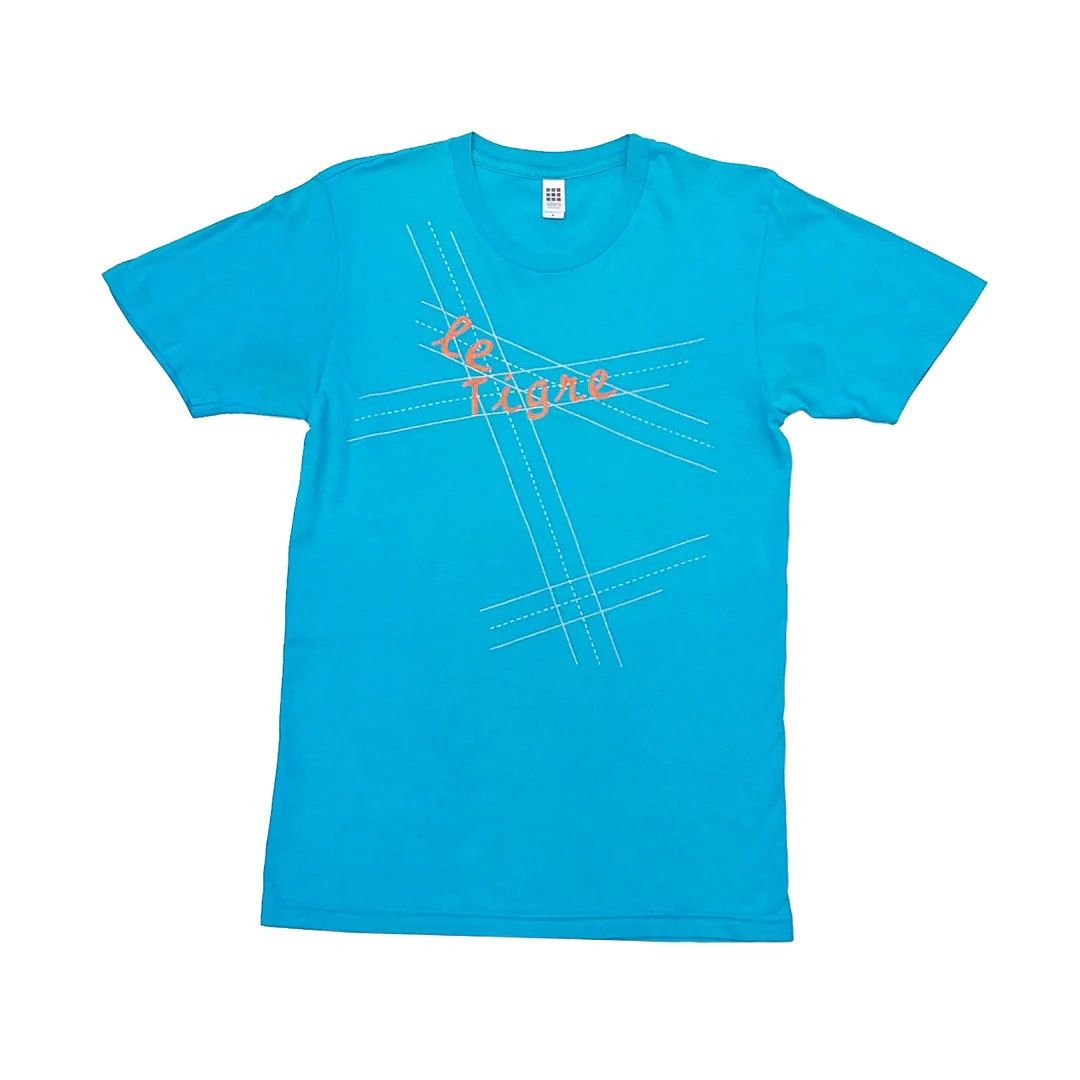 image of Le Tigre 2000 VTG Band Graphic Usa Made American Apparel Tee in Blue, Men's (Size Small)