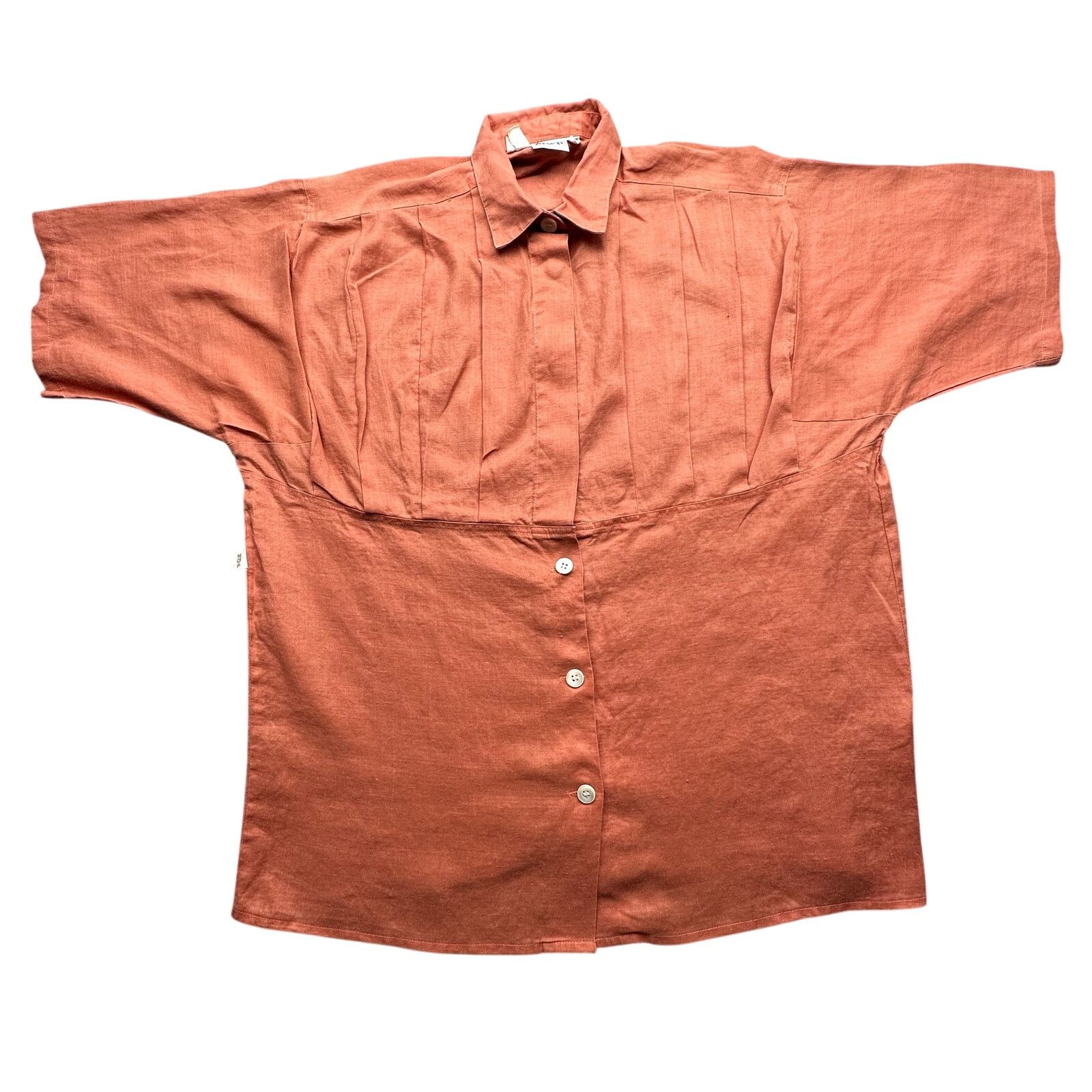 Marc O'Polo Vintage Marc O'Polo 100% Linen Button Shirt Womens L Orange Size L / US 10 / IT 46 - 1 Thumbnail