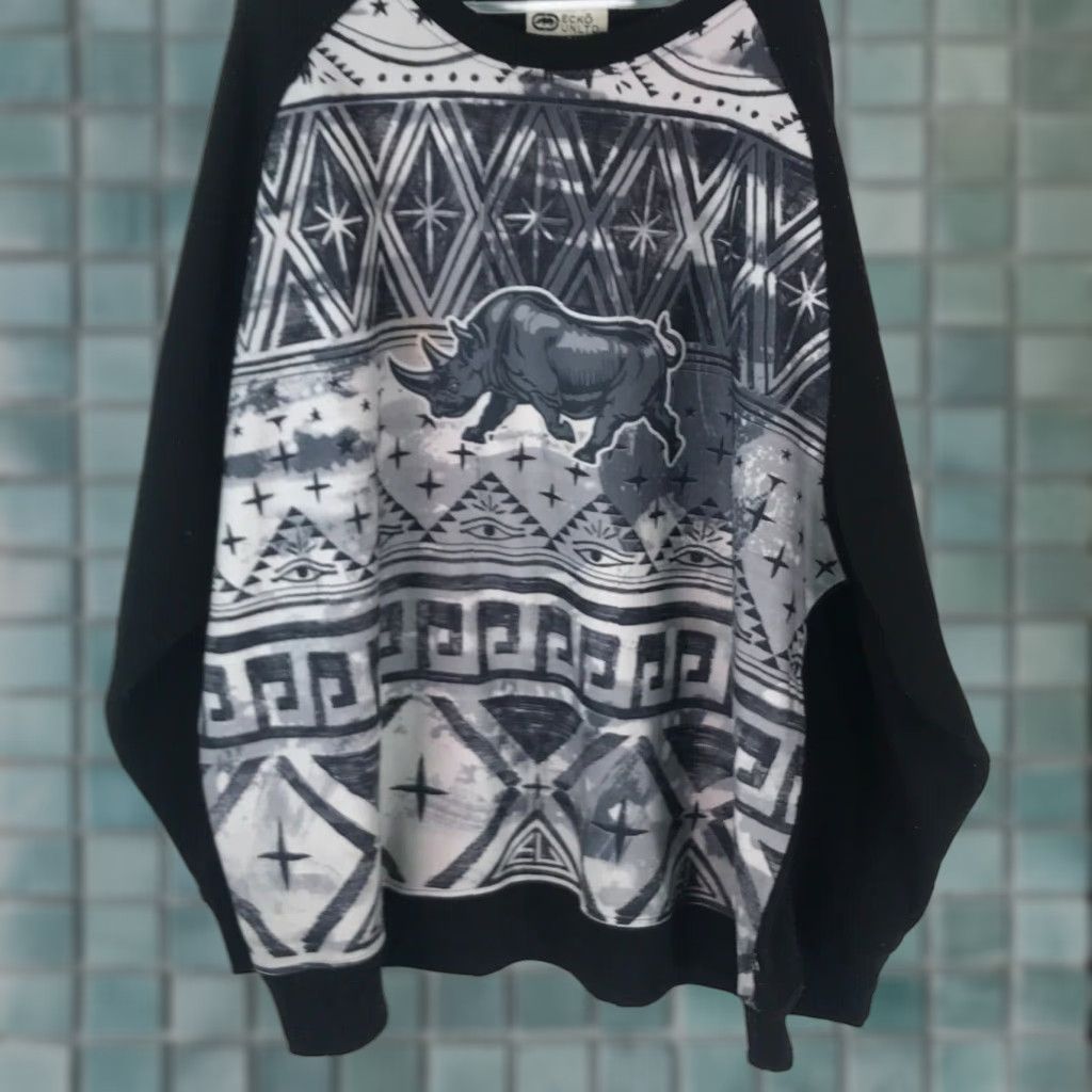Ecko Unltd. Ecko Unltd. Mens Pullover Geometric Print Black Knit Sweatshirts 5XB Long Sleeve Size 5X Size US XXL / EU 58 / 5 - 1 Thumbnail