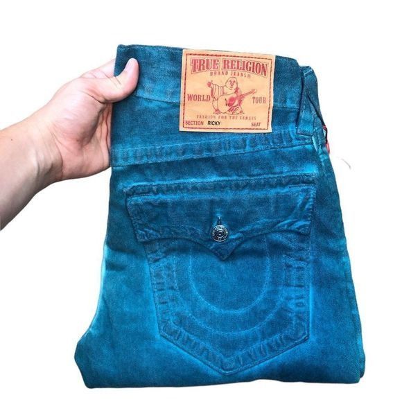 VINTAGE True Religion Jeans Size 33 RICKY Dyed RARE