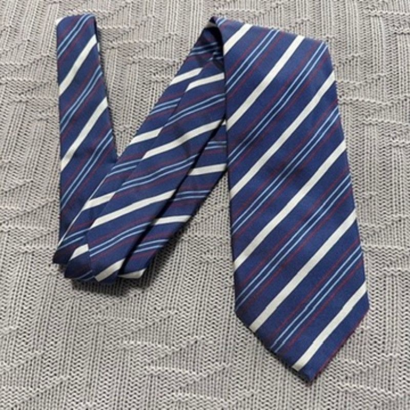 Bergdorf Goodman Bergdorf Goodman periwinkle striped silk tie Size ONE SIZE - 1 Thumbnail