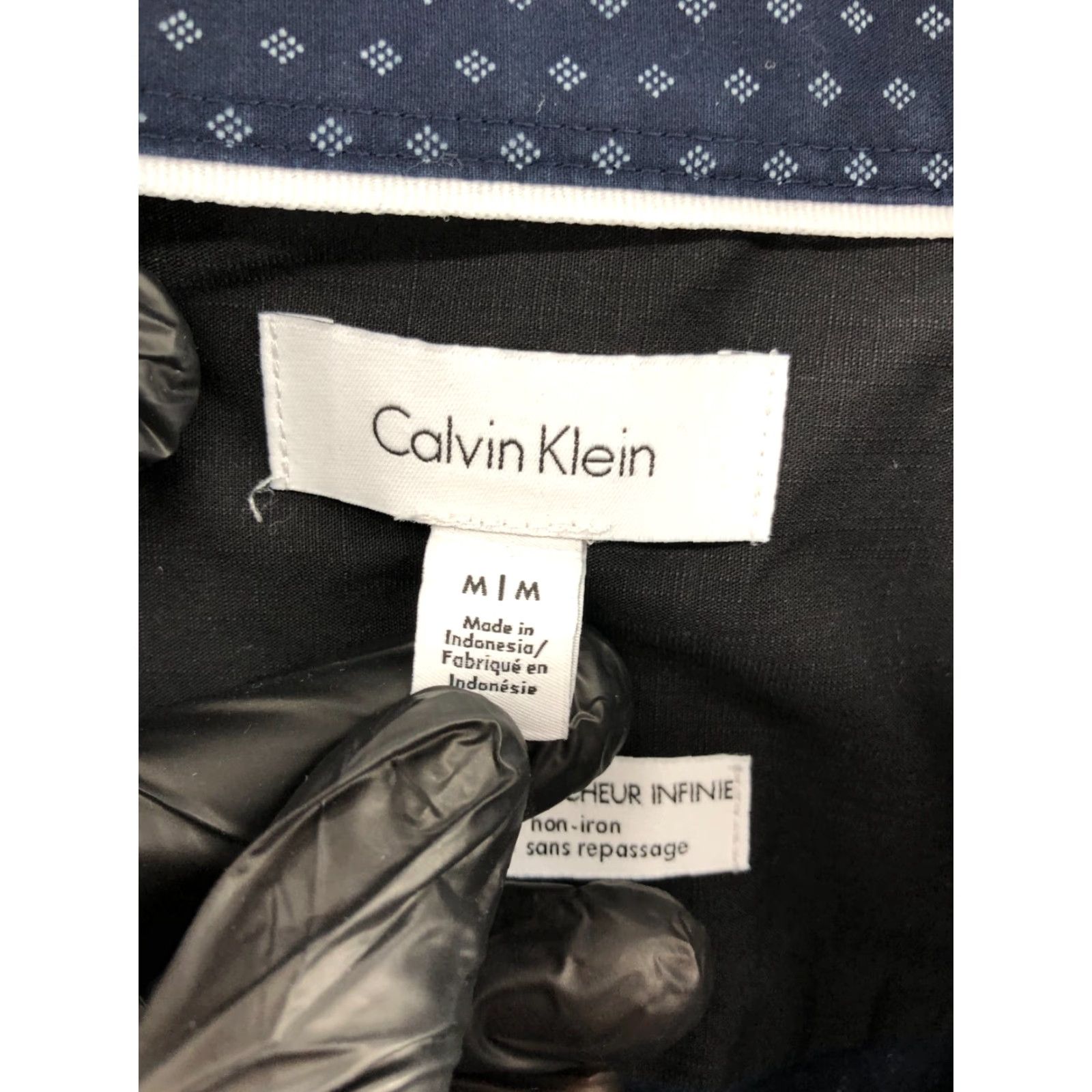 Calvin Klein Calvin Klein Shirt Mens M Non Iron Long Sleeve Spread Collar Blue Argyle • Calvin Klein Infinite Cool • Blue Size US M / EU 48-50 / 2 - 6 Thumbnail