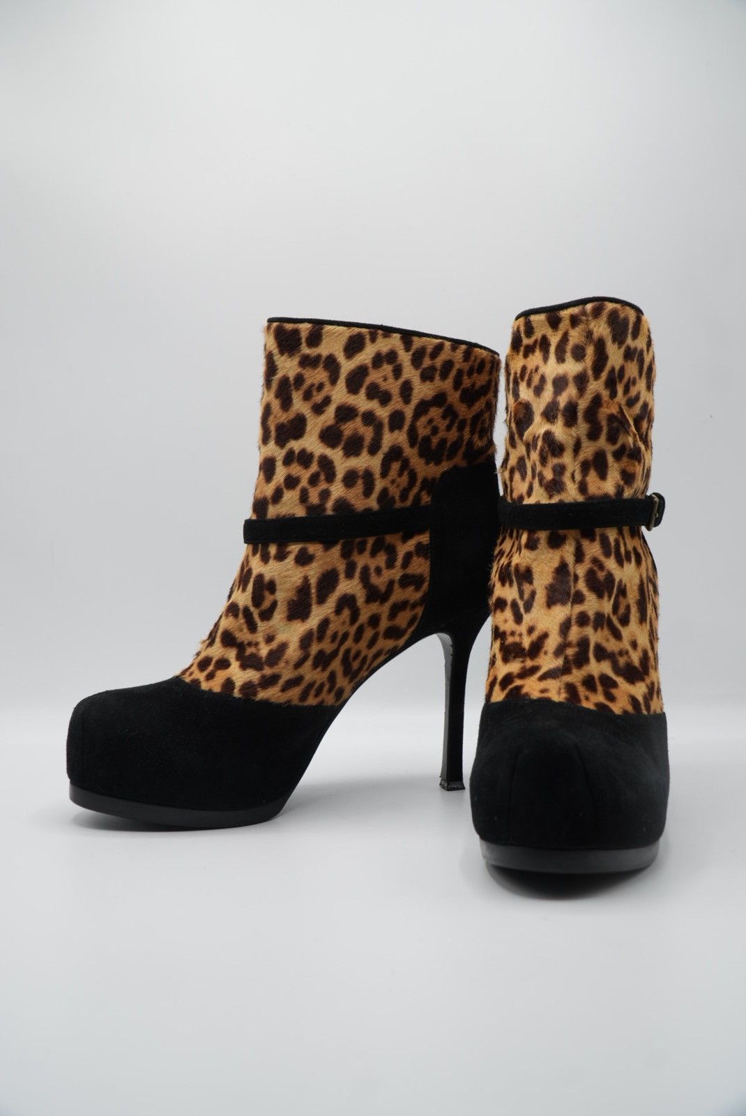 Saint Laurent Paris Yves Saint Laurent Stiletto-Heeled Leopard Boots Size US 6.5 / IT 36.5 - 4 Thumbnail