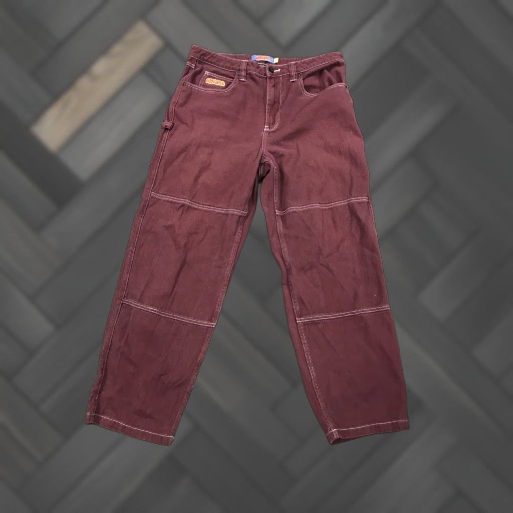 Empyre Empyre Jeans Mens 34 Relax Maroon Vintage 90s Jeans Straight 5-Pocket Logo Mens Regular Vintage 90s Size US 34 / EU 50 - 1 Thumbnail