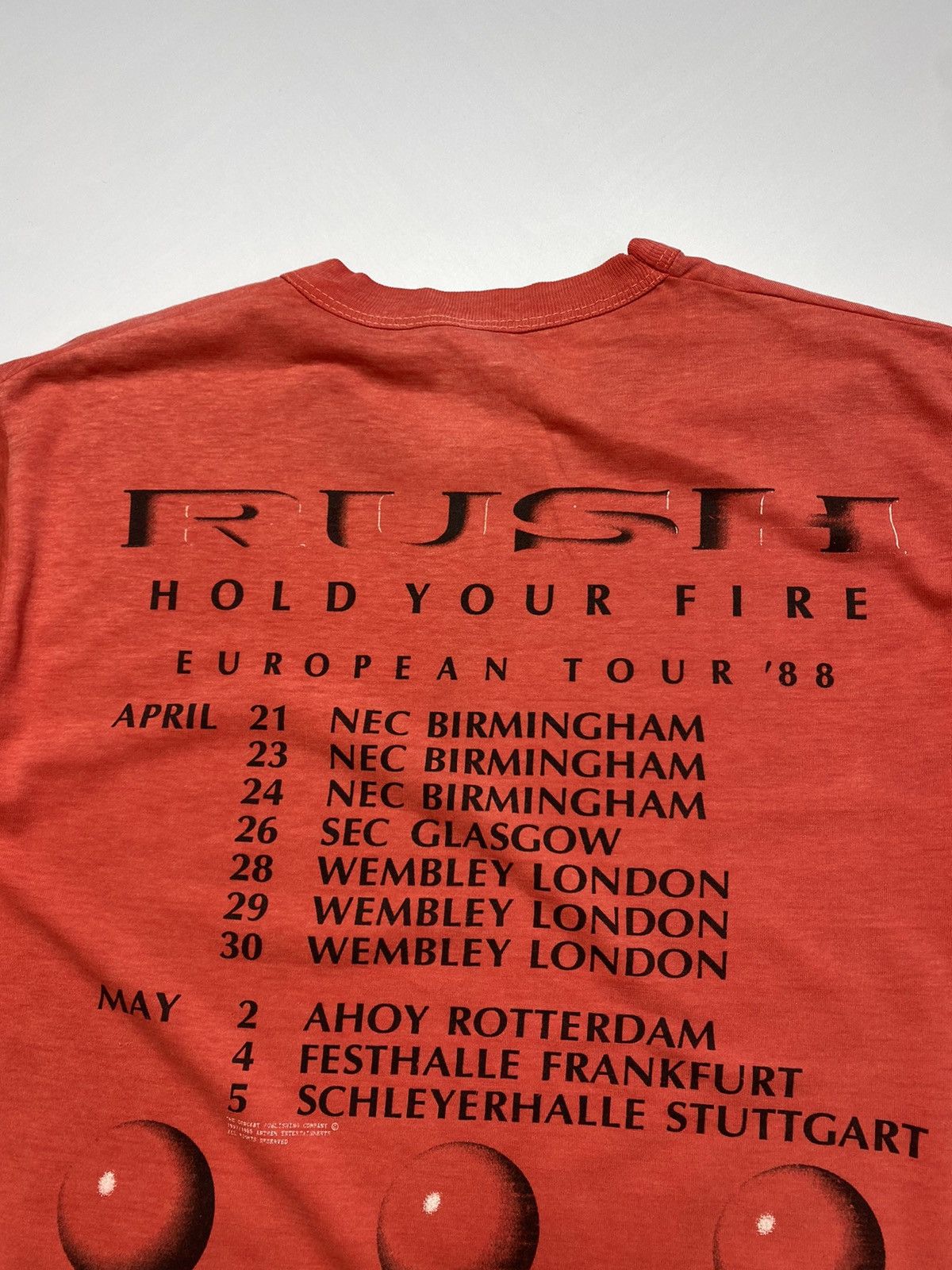 Band Tees × Vintage Rare 1988 The Rush Tour Concert t-shirt single stitch Size US M / EU 48-50 / 2 - 13 Thumbnail