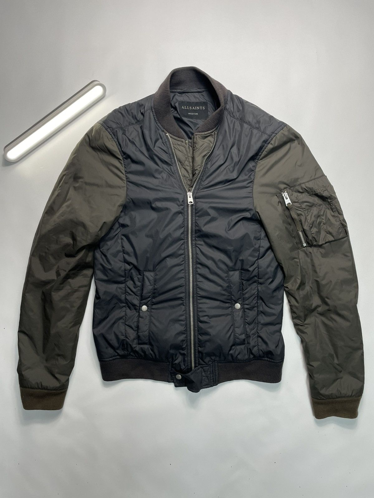 Allsaints AllSaints Double Zip Vtg Y2K Archive Suede Bmbr Jkt L Size US M / EU 48-50 / 2 - 3 Thumbnail