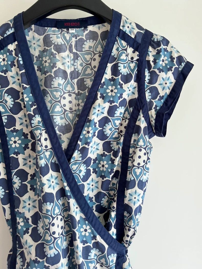 Kenzo KENZO Blue and white diagonal collar Chinese body-hugging Size XS / US 0-2 / IT 36-38 - 7 Thumbnail