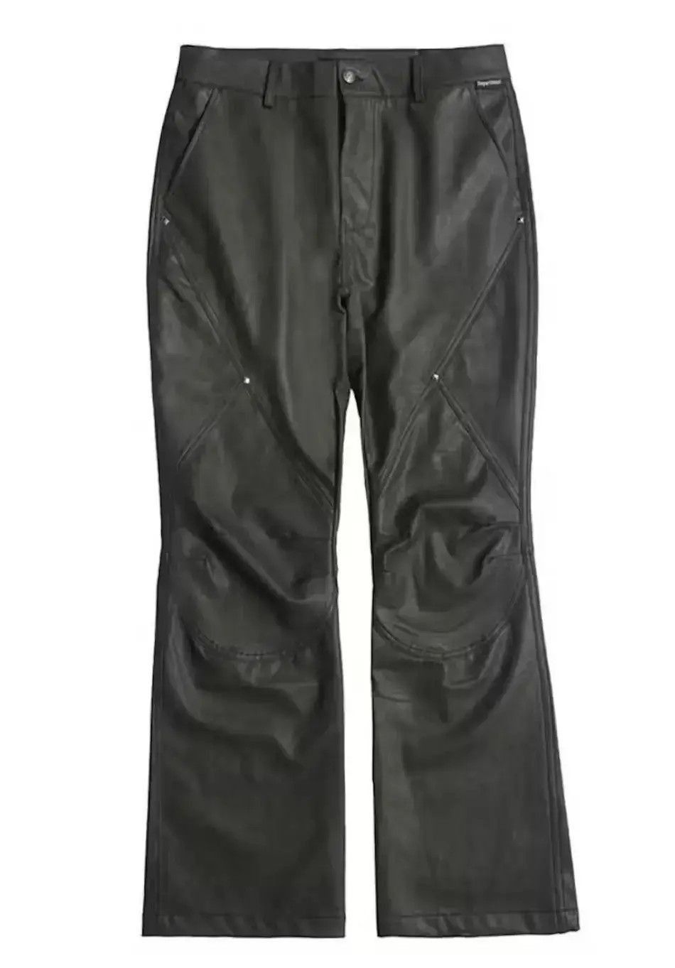 Japanese Brand Retro y2k dark workwear spliced rivet micro-flared trousers Size US 32 / EU 48 - 5 Thumbnail