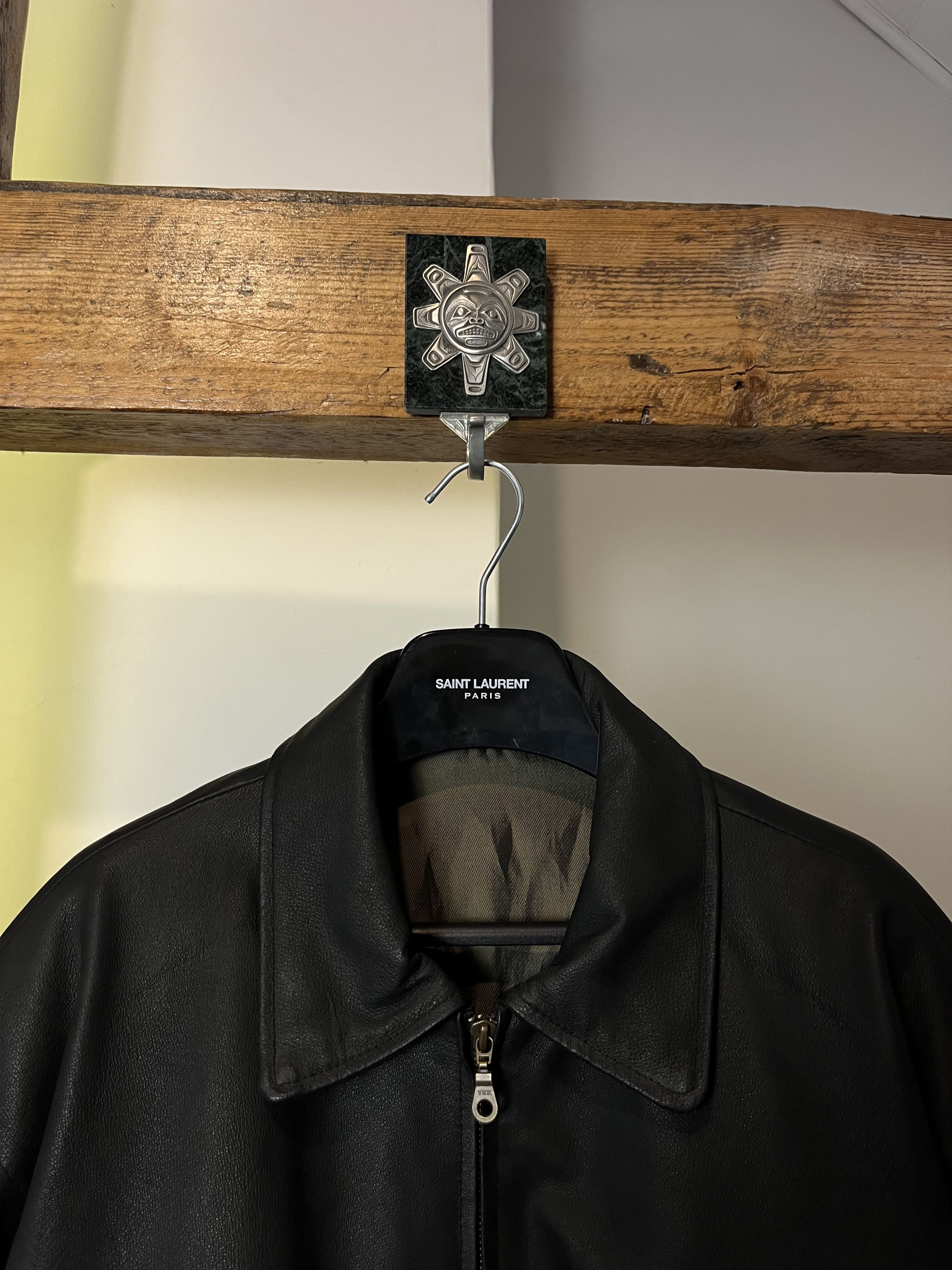 Vintage 90s Real Leather Opium Oversized Jacket Size US L / EU 52-54 / 3 - 3 Thumbnail