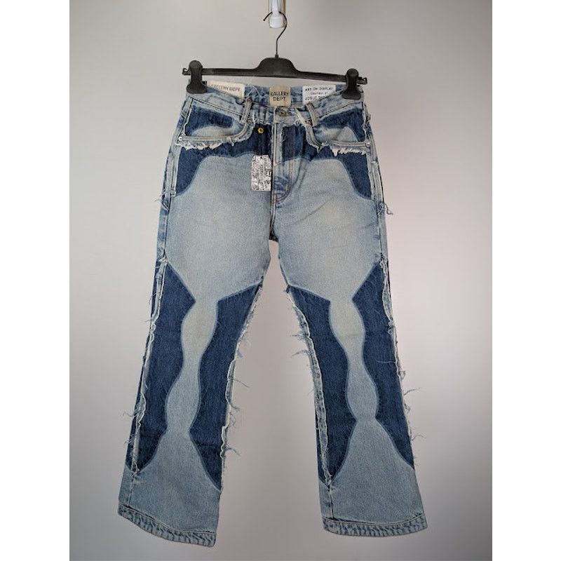 Gallery Dept. o1rshd1 Patchwork Flared Denim Jeans in Indigo Blue Size US 30 / EU 46 - 1 Thumbnail